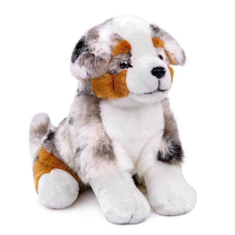 Australian Shepherd Dog Stuffed Animals, Realistic Australian Shepherd Plush Toy 14inch, Cute Dog Puppy Plushie Toy - Image 3