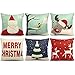 ORWINE 6 Packs Christmas Pillows Covers 18x18 Christmas Decorations Pillows Covers Merry Christmas Decorative Throw Pillows Cases Sofa Indoor Home Décor Deer Santa Claus Christmas Tree