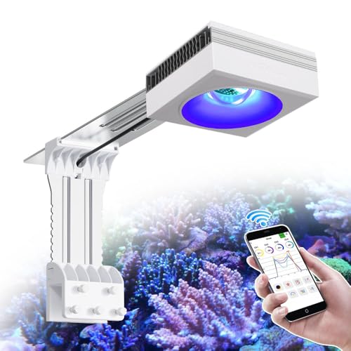 PopBloom Reef RL90 WiFi LED Light, 90W Reef Aquarium Lighting for LPS/SPS Corals and Saltwater Fish Tanks, Group Control Program Coral Reef Lighting