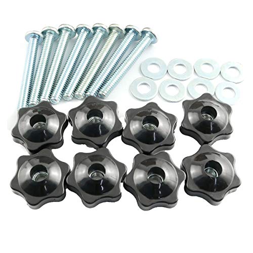 Pro Bamboo Kitchen 8 Sets Black Knobs Kit Galvanized Iron Philip's Head Screw 1/4-20x2 and 1/4