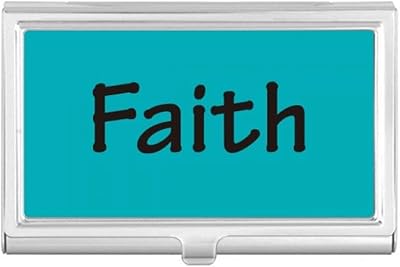 Faith Word Inspirational Quote Sayings Business Card Holder Case Pocket Box Wallet
