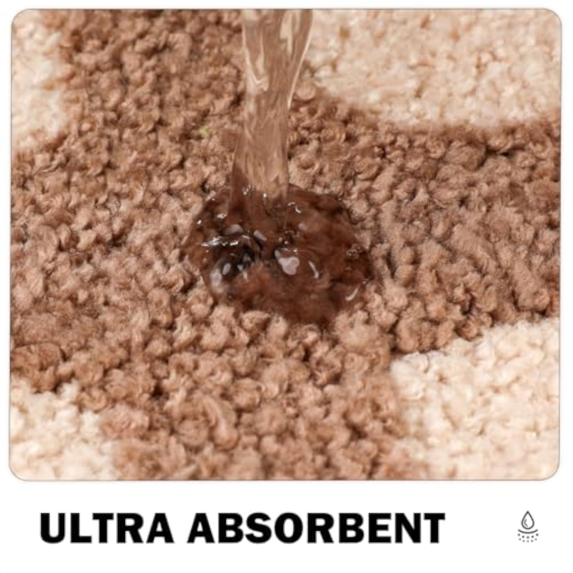 Stylish Bath Mat, Ultra Thin Non-Slip, Machine Washable