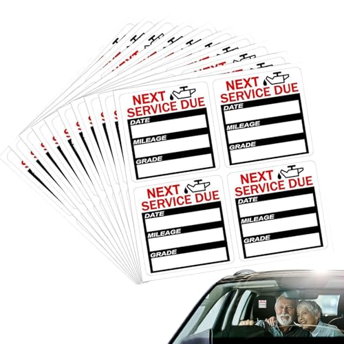 Autocollants de rappel de vidange d'huile - Étiquettes d'entretien pour véhicules, fenêtres de voiture -entretien pour l'entretien de voiture | Autocollants de rappel de véhicule, autocollants