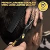 Professional Hair Cutting Scissors Set 6.5 Inch- Handmade Japanese Stainless Steel, Includes Barber Scissors,Tweezers, Razor, 10 Blades, Comb, 2 Hair Clips & Cleaning Cloth.
