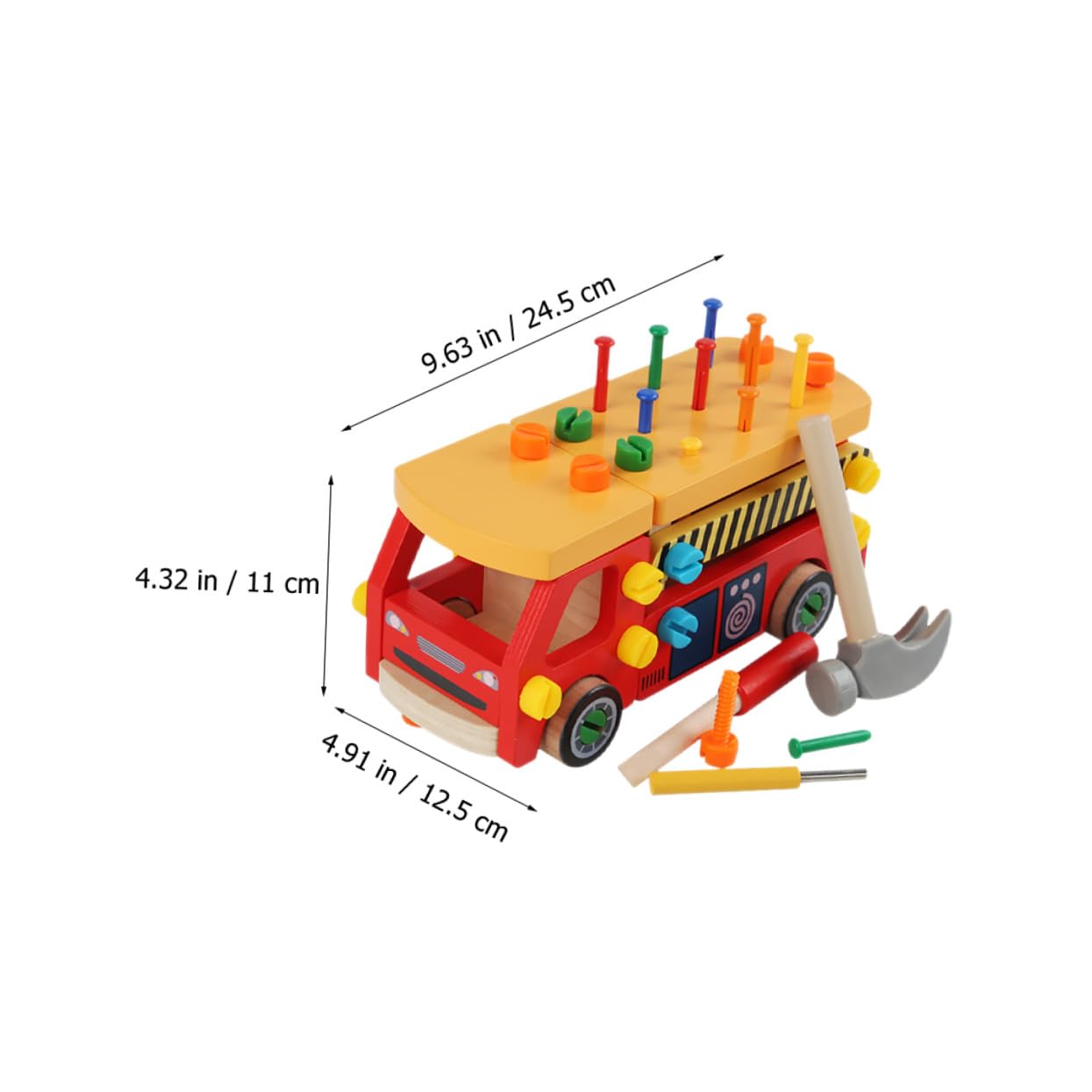 Uonlytech Attrezzi per Ragazzo Ragazza Piccoli Giocattolo Educativo in Legno Set di Costruzione per Ragazzo Ragazza Divertente per Sviluppo della Creatività Coordinazione Oculomotoria