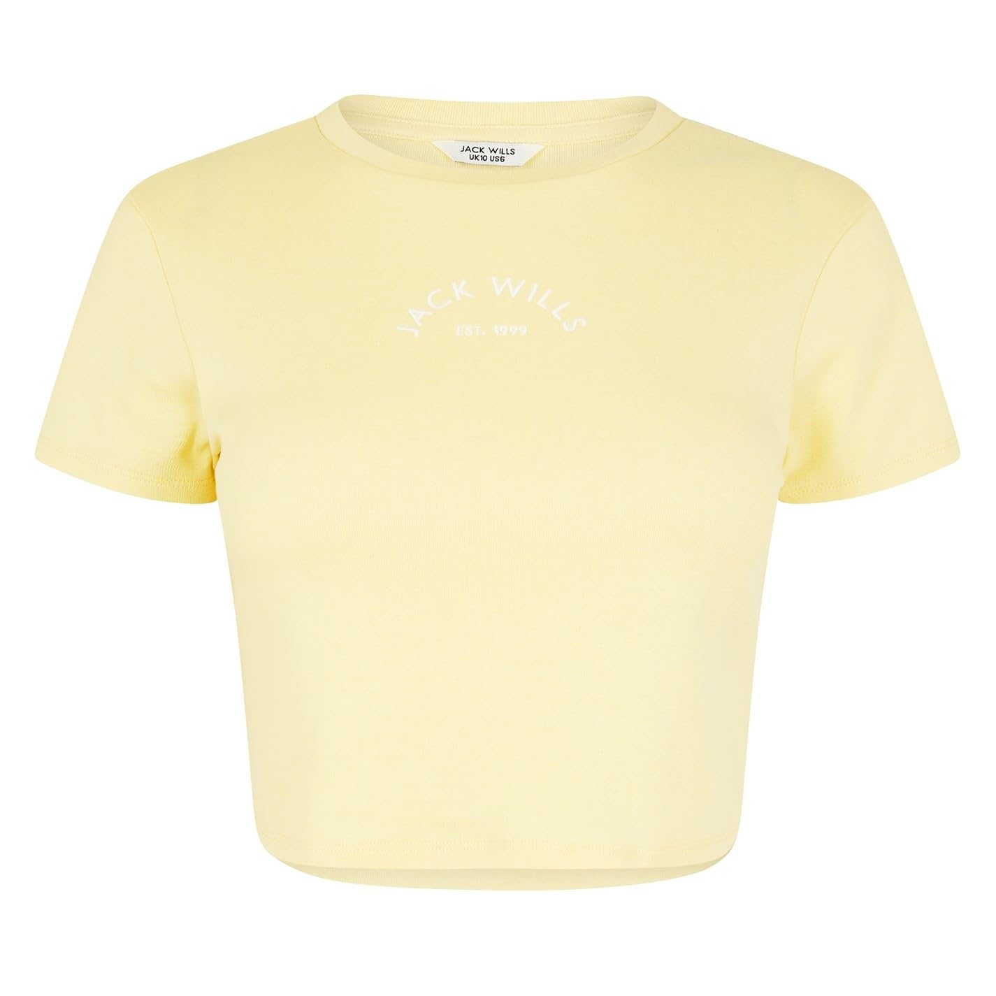 Jack Wills Women's Buttercream Cropped Baby T-Shirt 6