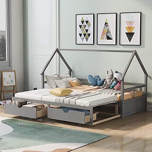 Buy VOGU Extendable Daybed with Trundle Bed, Twin to King Daybed