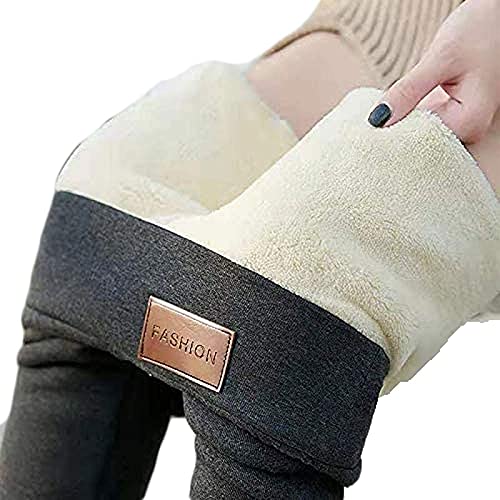 Leggings térmicos grises XXXL para mujer con forro de vellón 2