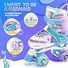 NEMONE Mermaid 4 Size Adjustable Light up Roller Skates for Girls, Purple Blue Skates for Toddlers, Beginner Kids Butterfly Roller Skates Indoor Outdoor #2