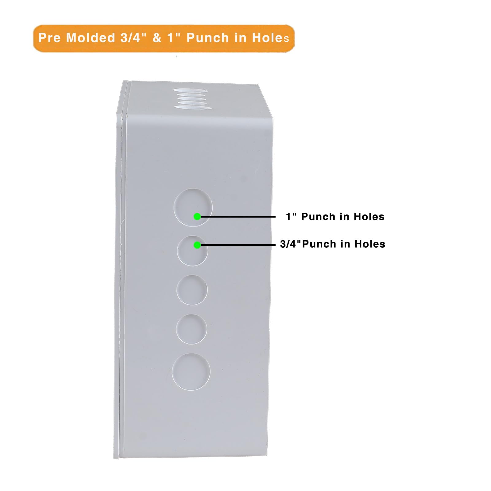 9" x 9" x 4" Junction Box with Pre Molded 3/4" & 1" Punch in Holes Electrical Boxes Waterproof Project Junction Conduit Box for Electrical Enclosure Outdoor — Amazon image 3