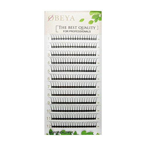 OBEYA .10 3D W Premade Volume Eyelash Extensions Mixed Length 8-14mm C Curl False Eyelashes Individual Cluster For Professionals