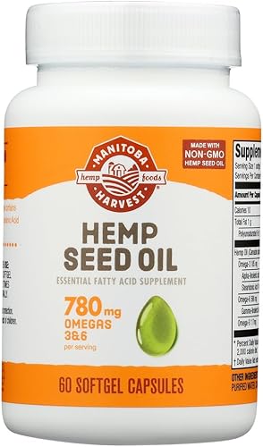 Aceite de semilla de cáñamo, 1000 mg Ea, 60 Sgel Paquete de 4