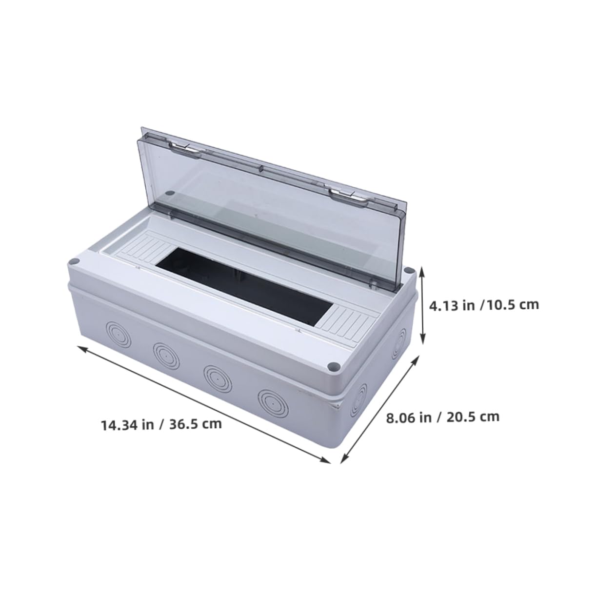 Caja Eléctrica de Plástico Ip65 de 18 Circuitos para Exterior | Abs Resistente, Montaje en Superficie, Protección Estanca Polvo, Modelo Ht-18