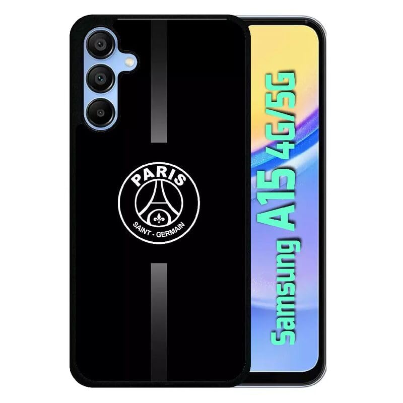 Coque Samsung Galaxy A50 Design PSG Paris Foot Maillot - Protection Bumper Silicone - Noir