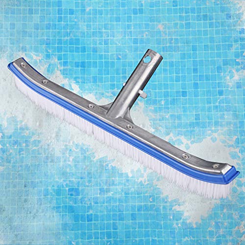 Pool Brush, 17\" Pool Algae Brush Head with Aluminum Back and PVC Bristles, Pool Broom Brushes for Cleaning Swimming Pool Tile Wall and Above Ground Pool (No Pole Included)