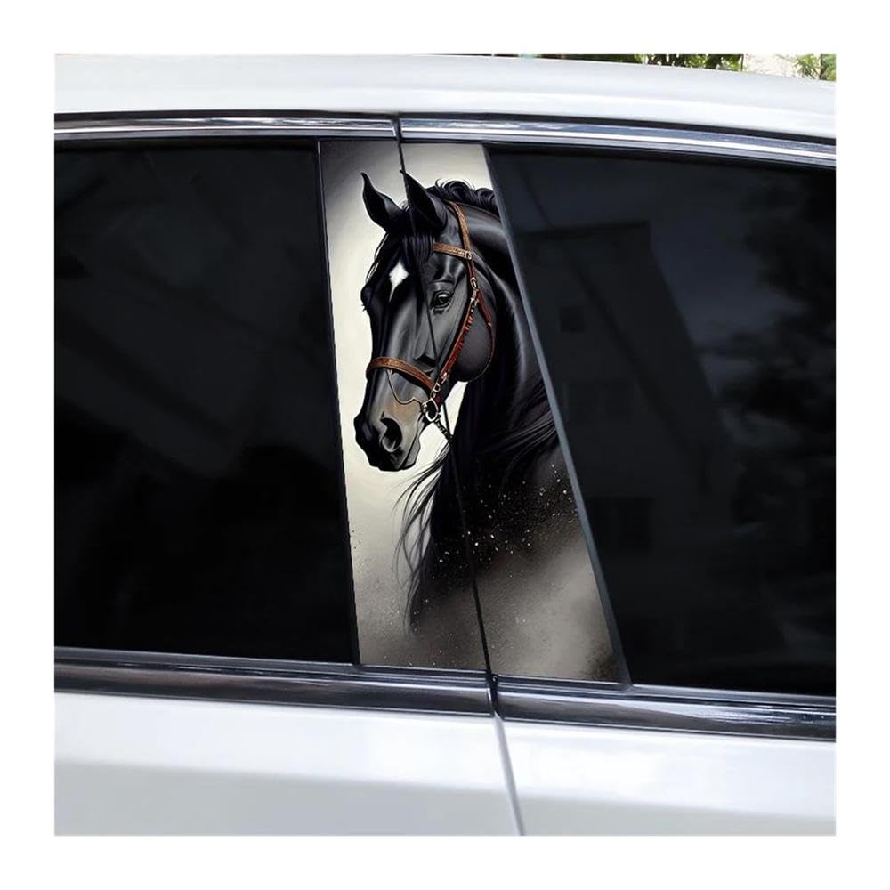 Body Parts 2pcs Running Horse Car B-Pillar Waterproof Decal Covering Scratches(F)