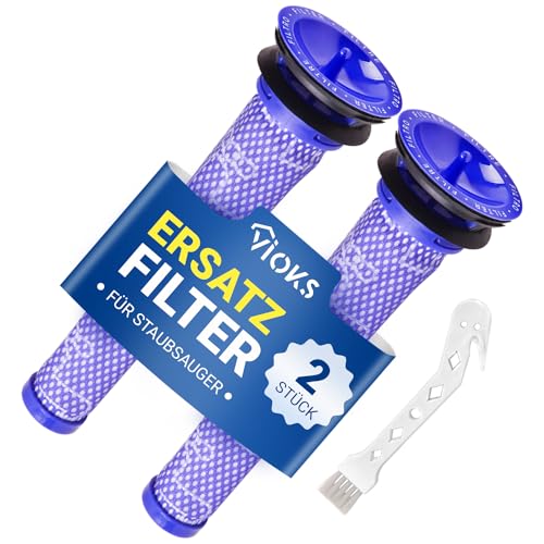 VIOKS Staubsauger Filter Set 2x Ersatz für Dysоn Filter 965661-01 + Reinigungsbürste - Vormotorfilter Vorfilter Filter für Dysоn Staubsauger Akkusauger V6 V7 V8 DC58 DC59 DC61 DC62 SV03 SV06 SV09