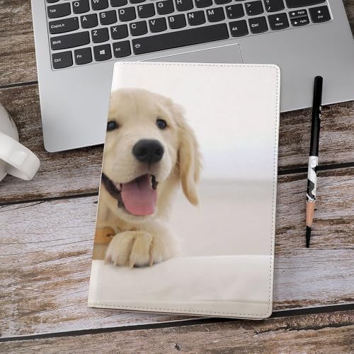 Couverture carnet de notes A5 Golden Retriever réutilisable en cuir