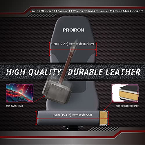 PROIRON-Weight-Bench-Adjustable-Gym-Bench-Foldable-Fitness-Workout-Bench-Sit-up-Bench-Flat-Incline-Decline-Multiuse-Exercise-Bench-for-Home-Training-Gym