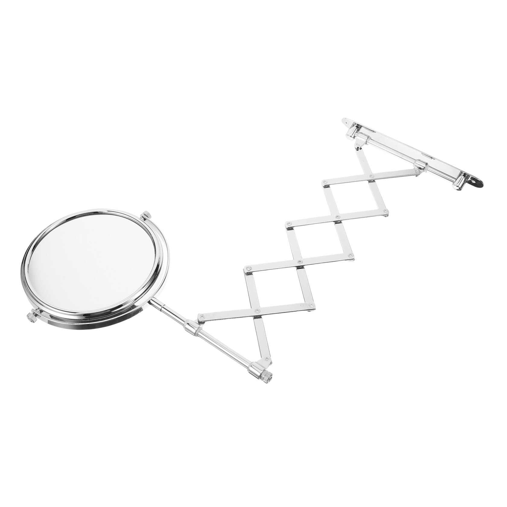 Miroir grossissant de maquillage à bras rétractable et rotation 360degré