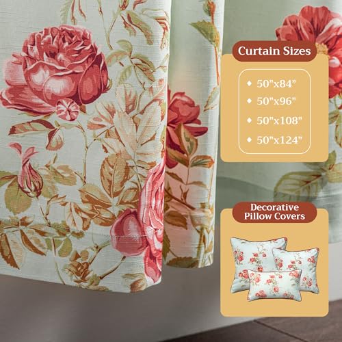 Image of Maison d' Hermine Curtains for Living Room 100% Cotton 50 inchx124 inch (Pack of 1) | 124 inches long Light Filtering Curtains for Windows Bedroom with Rod and Loop Pockets - Villette - Aqua