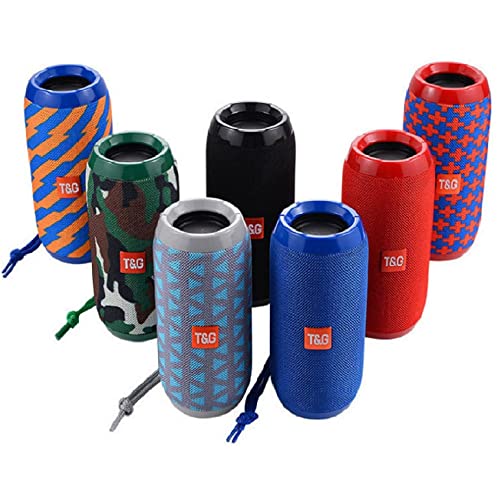 BARAC Altavoz Portátil con Bluetooth Altavoces Inalámbrico, Radio FM, USB, AUX, TF, MP3, Micro SD, Impermeable, Recargable, TG117 (Camuflaje)