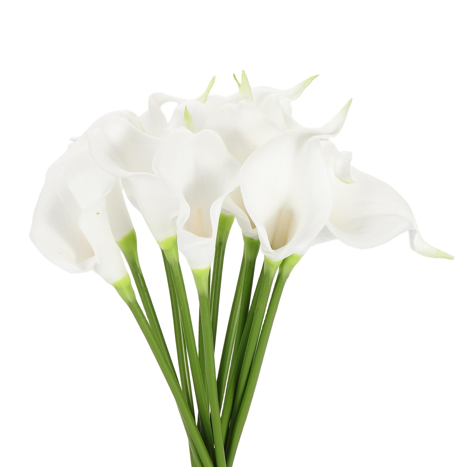 sourcing map 12 Pcs Artificial Calla Lily Fake Flowers, 13 Inch Real Touch Artificial Floral Fake Bouquet for Wedding Bride Shower Gift Home Decor DIY Crafts, White