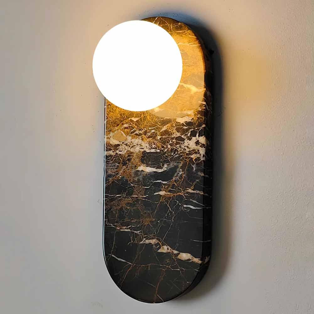 JYBNBBE Wall Sconce OvalSconce Lighting Mid Wall Lamp with Glass Globe Light Wall Light Light ForBedroom Hallw,Black