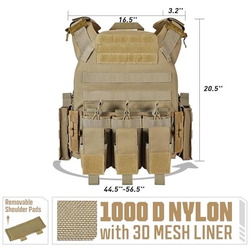 Image of GFIRE Tactical Vest, Quick Release Lightweight Breathable Vest for Training