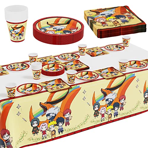 Juego de Naruto Vajilla para Fiestas,Naruto Suministros de Fiesta de Temática,Naruto de Cumpleaños...