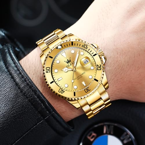 Image of OLEVS Watches for Men,Classic Luxury Big Face Men Watches, Silver Dress Stainless Steel Men Wrist Watch with Luminous Analog Relojes para Hombres