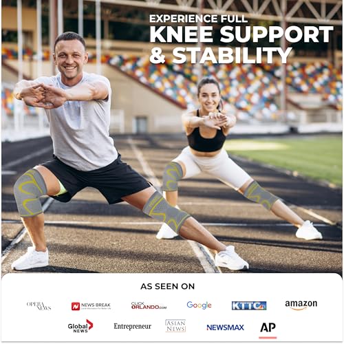 Image of Modvel Compression Knee Brace for Women & Men - 2 Pack Knee Brace for Women Running Knee Pain, Knee Support Compression Sleeve, Workout Sports Knee Braces for Meniscus Tear ACL & Arthritis Pain Relief