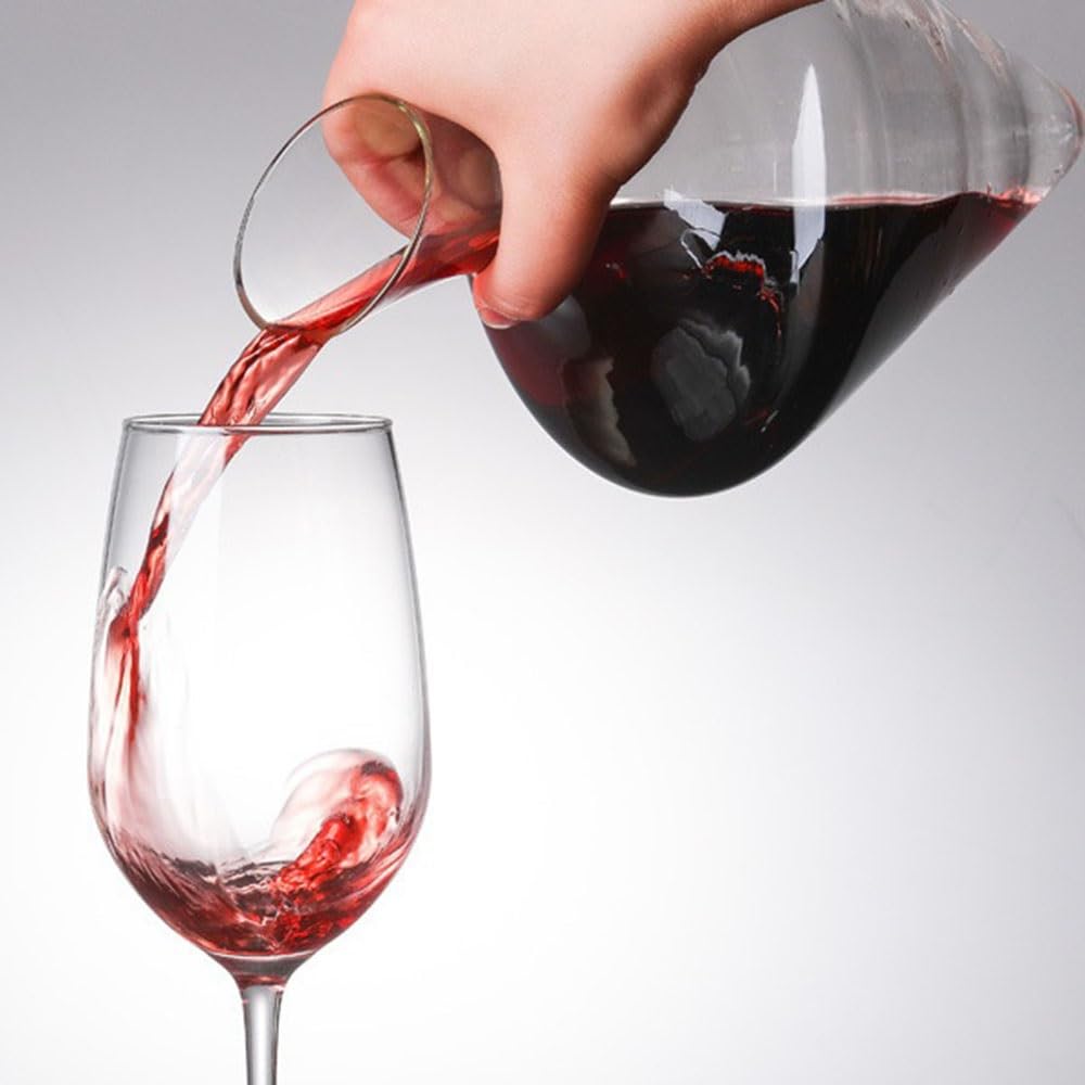 Decantador de Vino Jarra decantadora de vino frío 1000 ml con forma cono y aireador, compartimento for hielo. Ideal for tinto