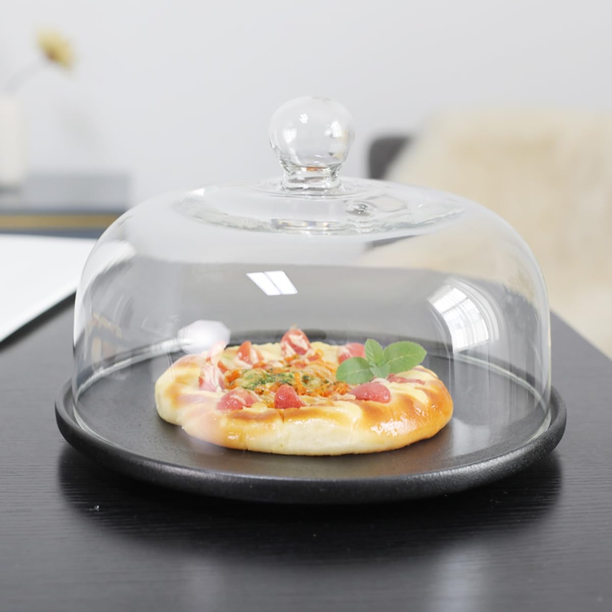 Tapa para Microondas de Vidrio de Borosilicato, Antisalpicaduras, Alta, No Tóxica y Sin Plástico.