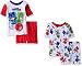 PJ Masks Toddler Boys' Cotton 4-Piece Pajama Set-Pj, White, 2T