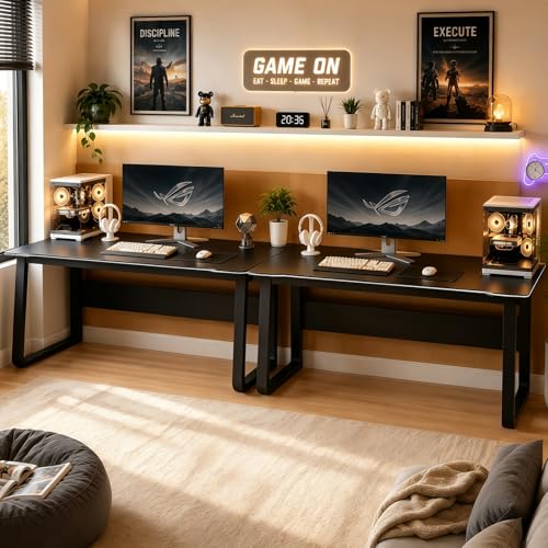Image of Gaming Desk Computer Writing Table Student Art Modren Simple Style PC Wood Suitable Portable Desk for Home, Office