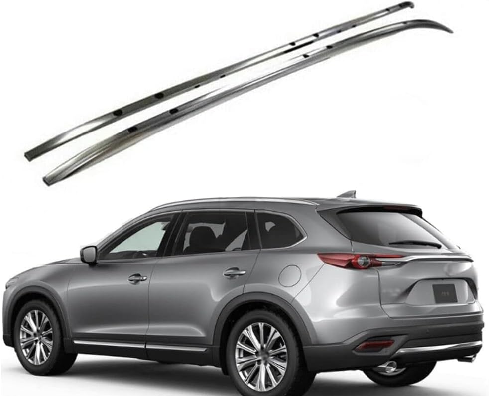 2PCS Aluminum Roof Rack Cross Bars with Theft Lock for Rooftop Compatible with Fixed Points Roofs Fits for Mazda CX-9 2017-2024 (Silver)