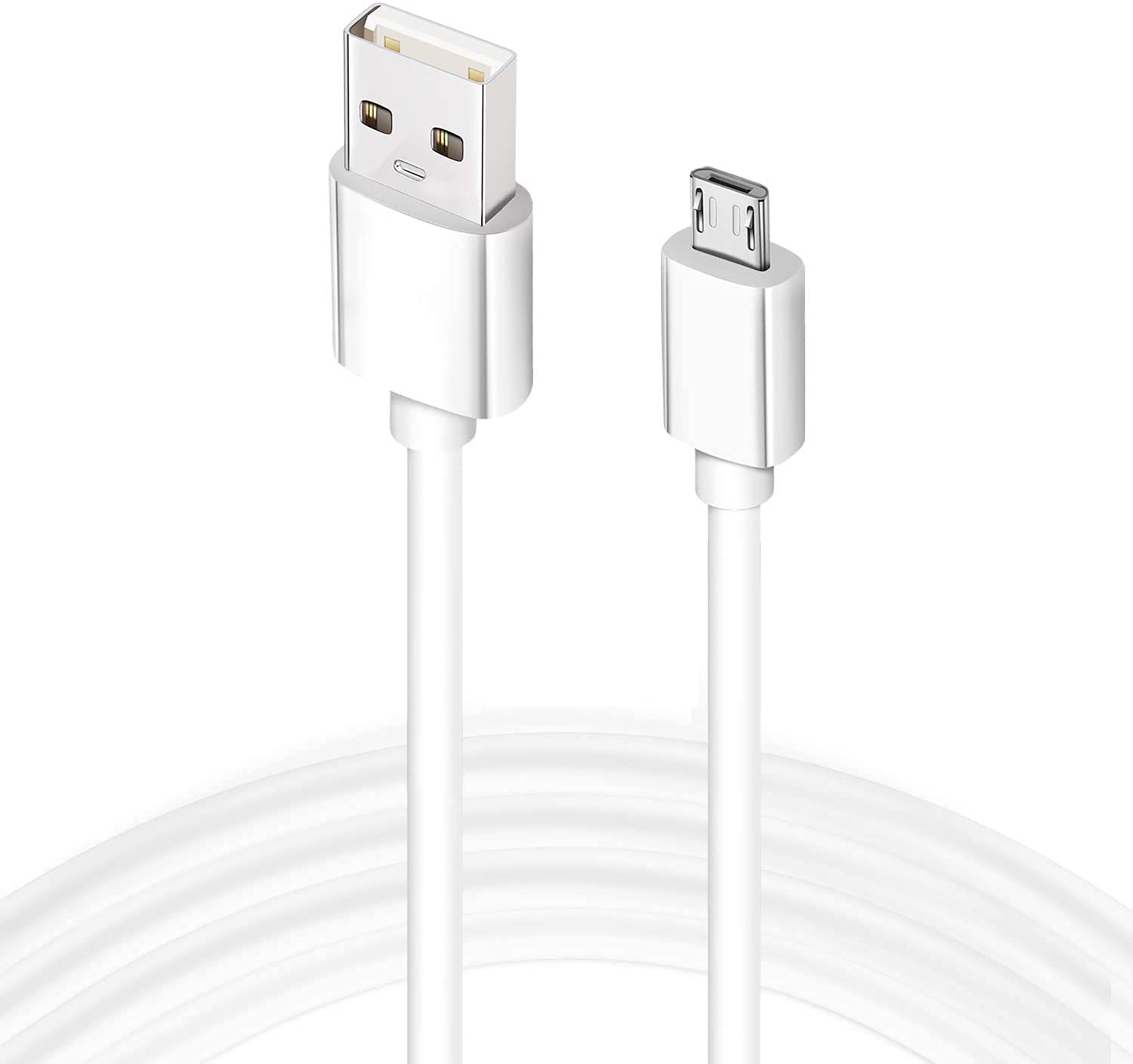 DragonTrading 3 Meter extra langes weißes Micro-Android-USB-Kabel, High-Speed-Micro-USB-Kabel für PS4-Controller, kompatibel mit Samsung Galaxy S6/S7, Xbox, Nexus, Sony Handy und mehr