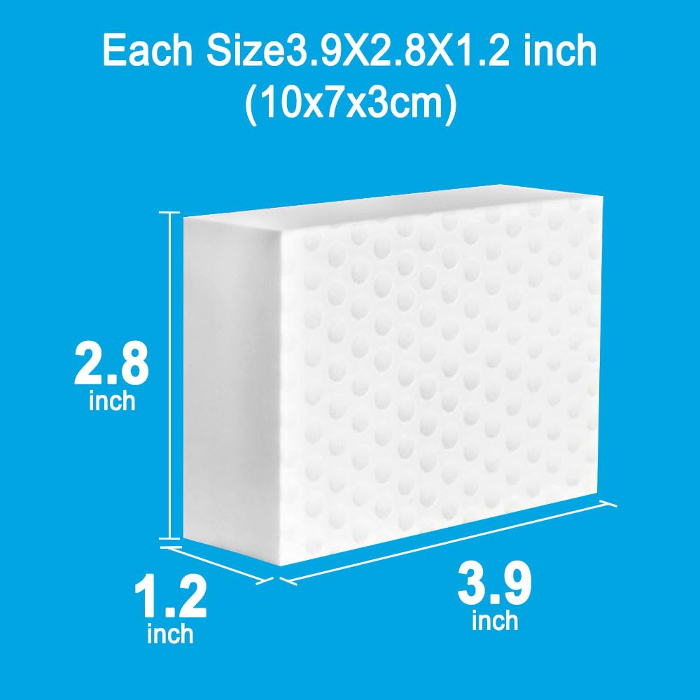 10 Pack Magic Sponge Eraser 2X Thick and Long Lasting Melamine Cleaning Sponges in Bulk - Multi Surface Scrubber Foam Cleaning Pads - Bathtub, Floor, Baseboard, Bathroom, Wall Cleaner (10x7x3) 4