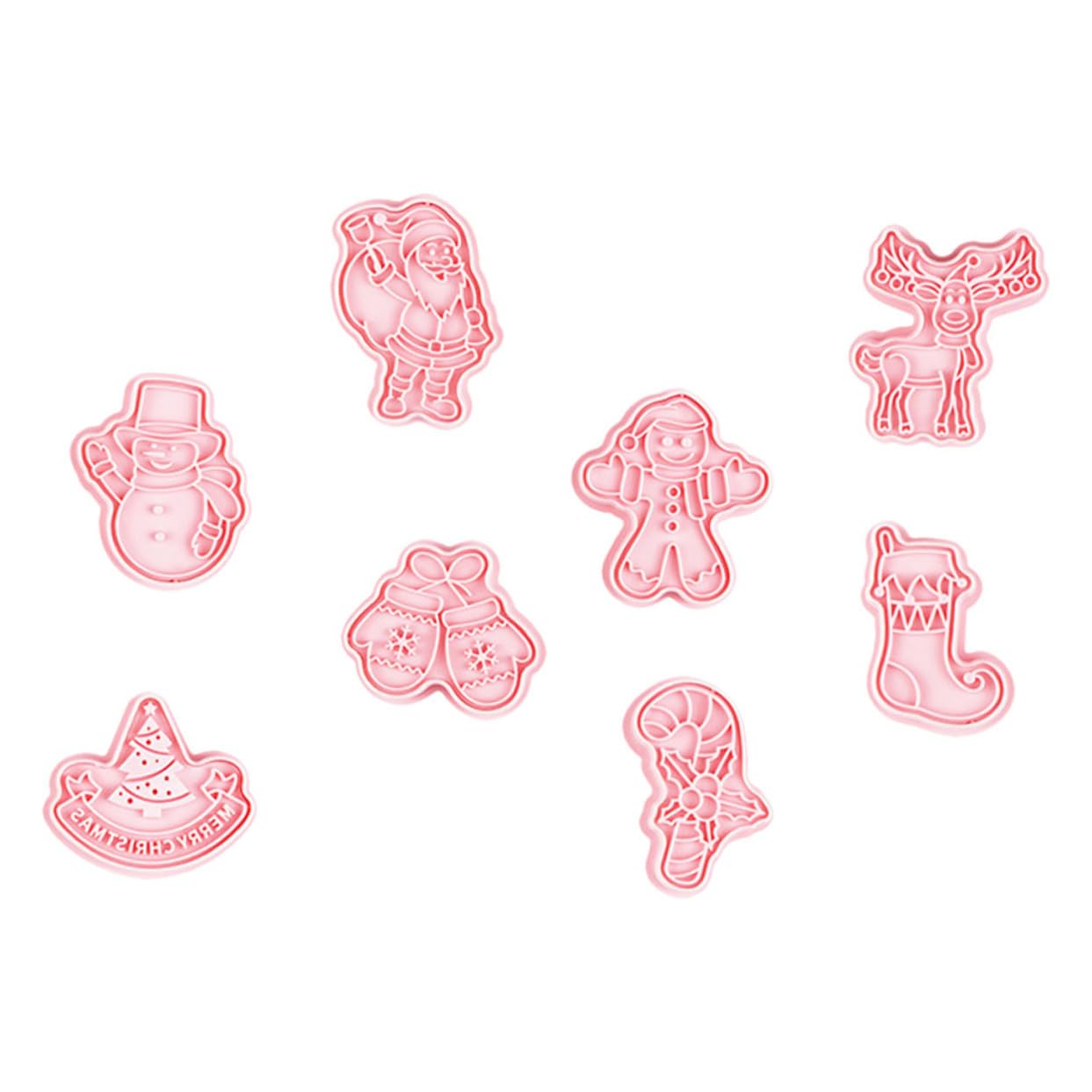 IMIKEYA 5 Sätze Keksform Kleine Keksausstecher Gummiartig Fallen Ausstechformen Dinosaurier-ausstechformen Urlaub Weihnachten Schneeflockenplätzchen Lebkuchen Bausatz Pp Rosa 8 Stück * 5