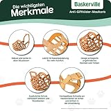 Baskerville Anti-Giftköder Maulkorb für Hunde, Größe 4, er können hecheln und trinken, Kein Stöbern in Abfällen, Beißschutz, passend für kleine Hunde und mittelgroße Hunde mit langer Schnauze