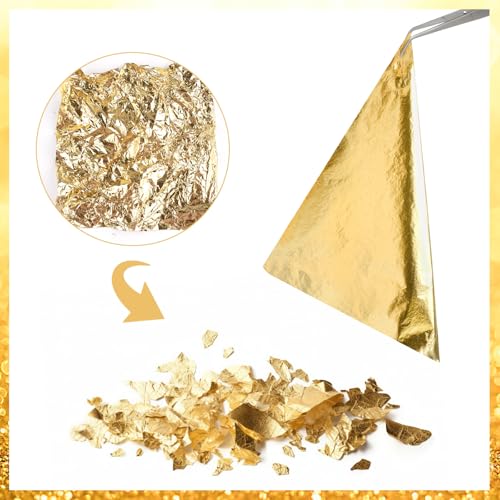 image for Okxiri Gold Leaf Sheets, 200/400 Pcs Available, Gold Foil Sheets, Gold