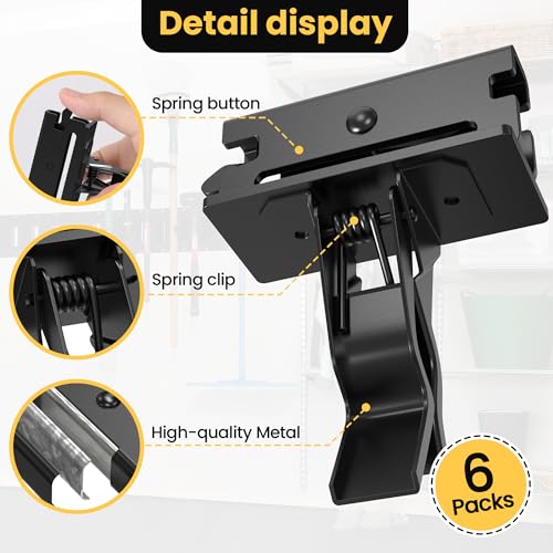 MooxHAI 6 Pack E Track Tool Holder,Enclosed Trailer Accessories for Brooms, Poles, Shovels,Rakes,Etrack Accessories for Trailer Organizer - (Black - M2 by MooxHAI - Image 3