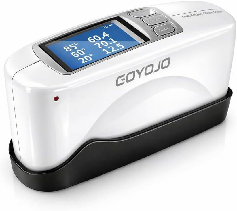 GOYOJO Three Angles Gloss Meter 20º 60º 85º Precision Glossmeters with Calibration Board, for Measure Stone, Paint, Ink, Marble, Floors, USB Interface Storage High End QC Software 5000 Data 0-200Gu