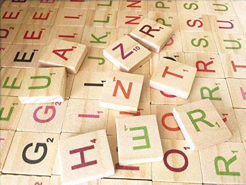 Abbaoww 600 Pcs Wood Colorful Scrabble Tiles Letter Tiles Wood Pieces for Crafts, Pendants, Spelling and Scrapbook - Thumbnail 3