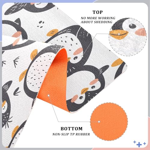 Tapis d'entrée pingouin mignon absorbant 50x80cm lavable antidérapant - 5