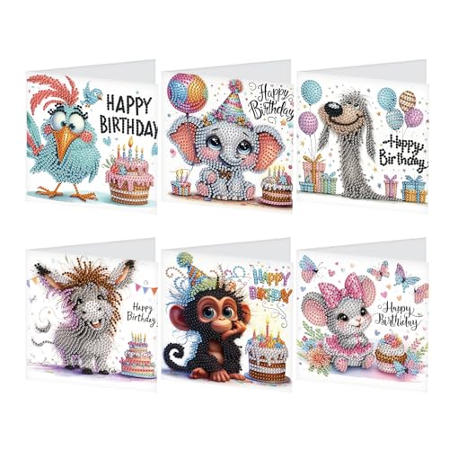 Peinture diamant : 6 cartes d'anniversaire et mariage à créer soi-même