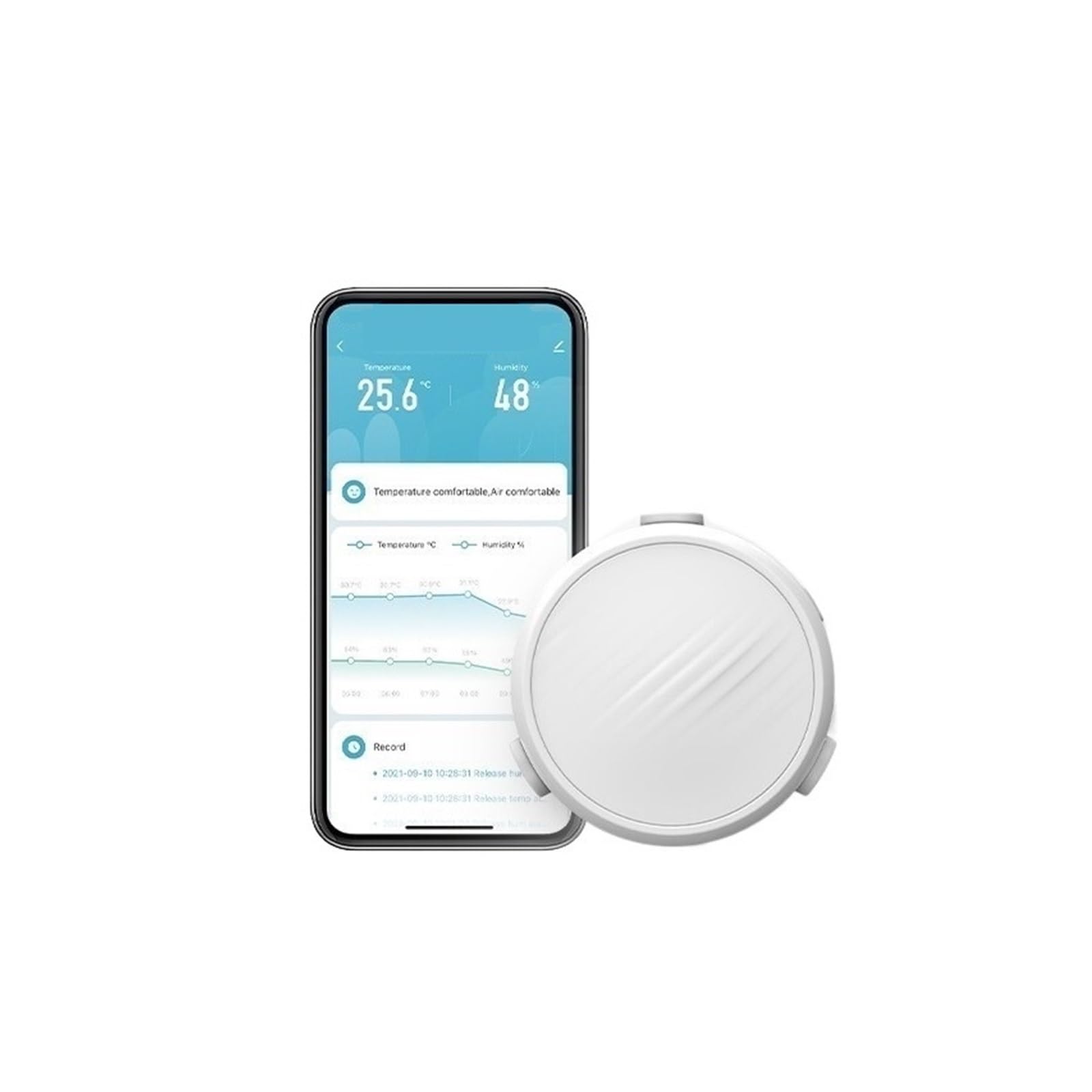 Tuya WiFi Czujnik Temperatury I Wilgotności Rejestrator Danych Bezprzewodowy Termometr Higrometr Zdalny Monitor Smart Life APP DokłAdne I łAtwe Do Odczytania(With Battery)