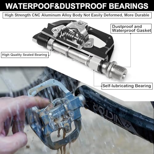 BUCKLOS Dual-Sided MTB Clipless Pedals