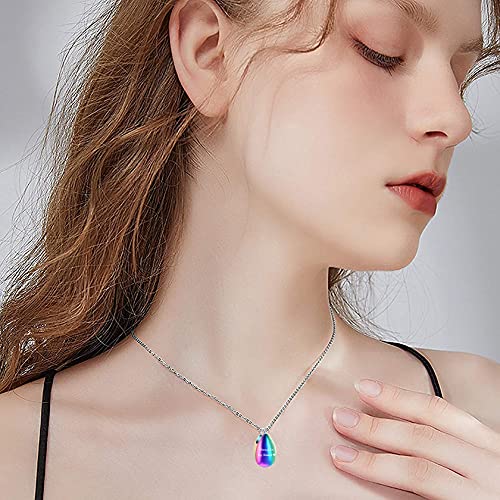 Teardrop Urn Necklaces for Ashes for Human Pet Cremation Jewelry Memorial Lockets Keepsake Pendant for Ashes for Women for Men, Always in My Heart